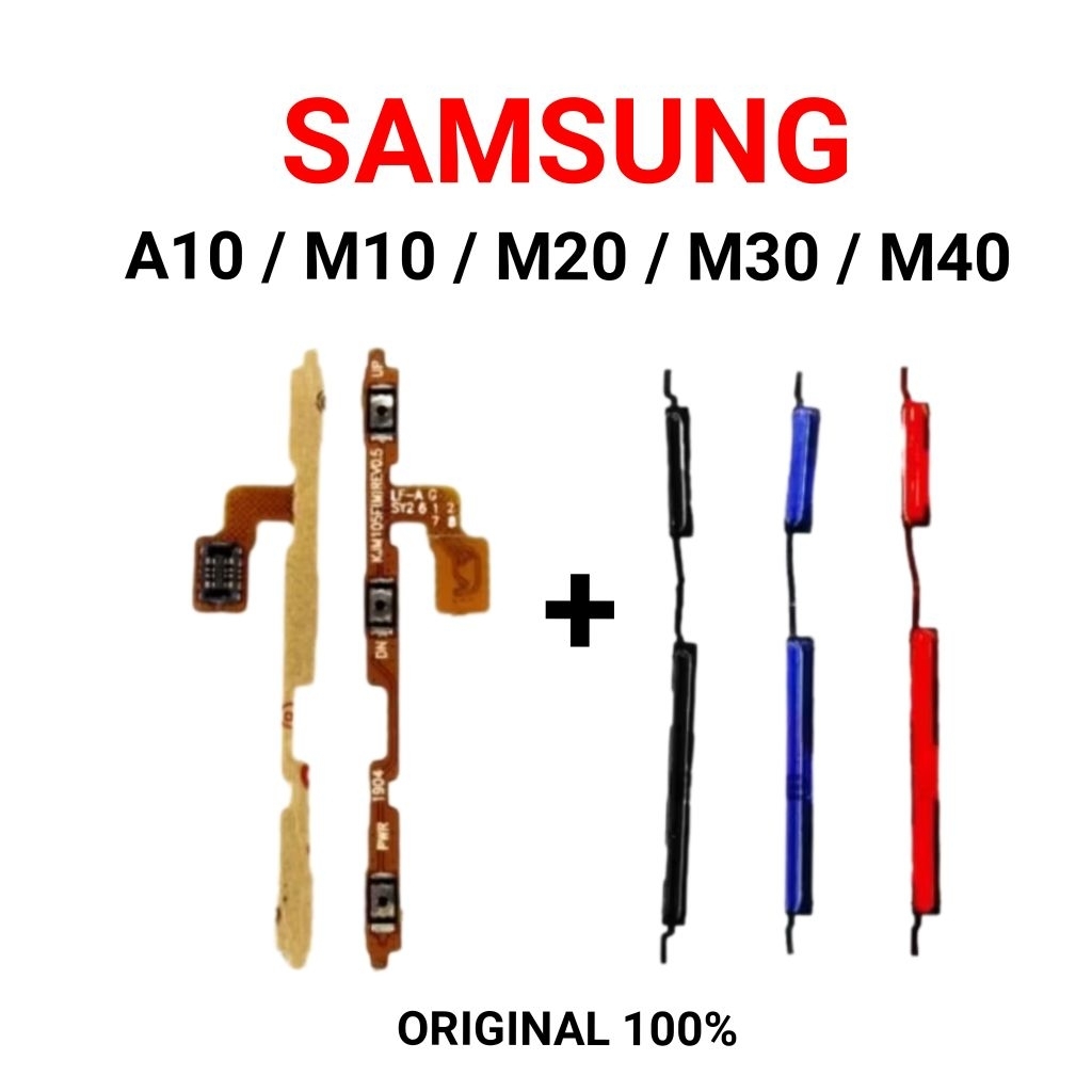 Tombol Luar+Flexibel On Off Volume Samsung A10 / M10 / M20 / M30 / M40 Fullset Tombol On Off Volume 