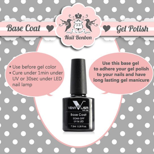 Base Coat Gel Polish Kutek UV Gel Jel Venalisa Kutek Bening Nailart Nail Art Kuku