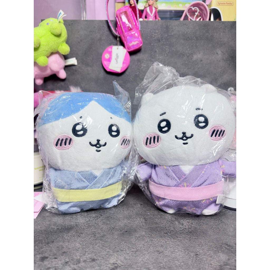 Hachiware dan Chiikawa Yukata Kimono Japanese Plushie Doll Boneka