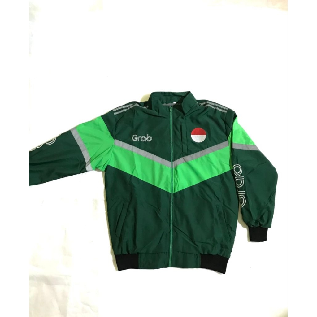 Greb Thailand Bomber Jaket Ojol Terbaru Waterproof Distro Tebal Logo Full Bordir Kantong Reasleting 