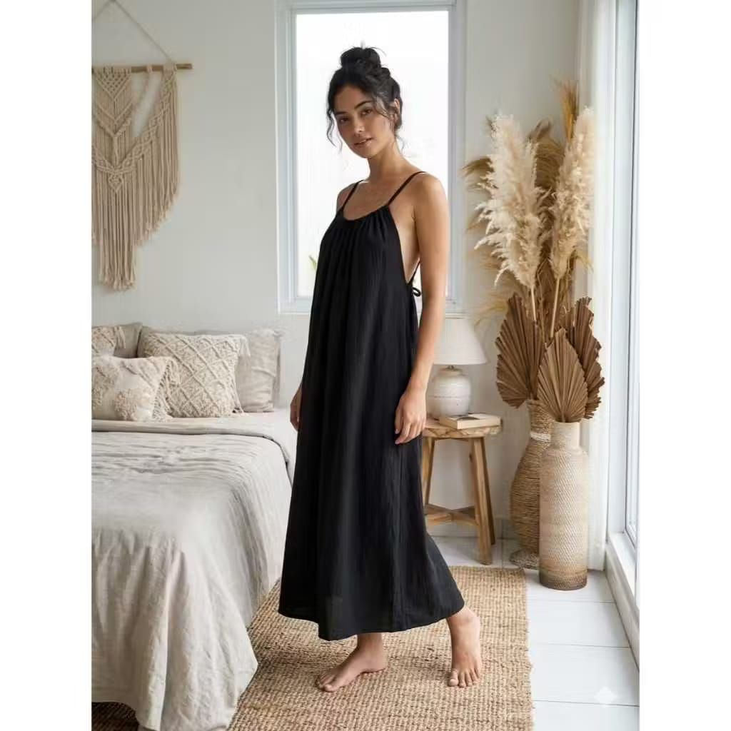 LONG DRESS ZORA BACKLESS SEXY PANJANG BAHAN RAYON