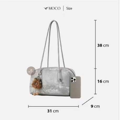 Moco shoulder bag silver tas bahu wanita