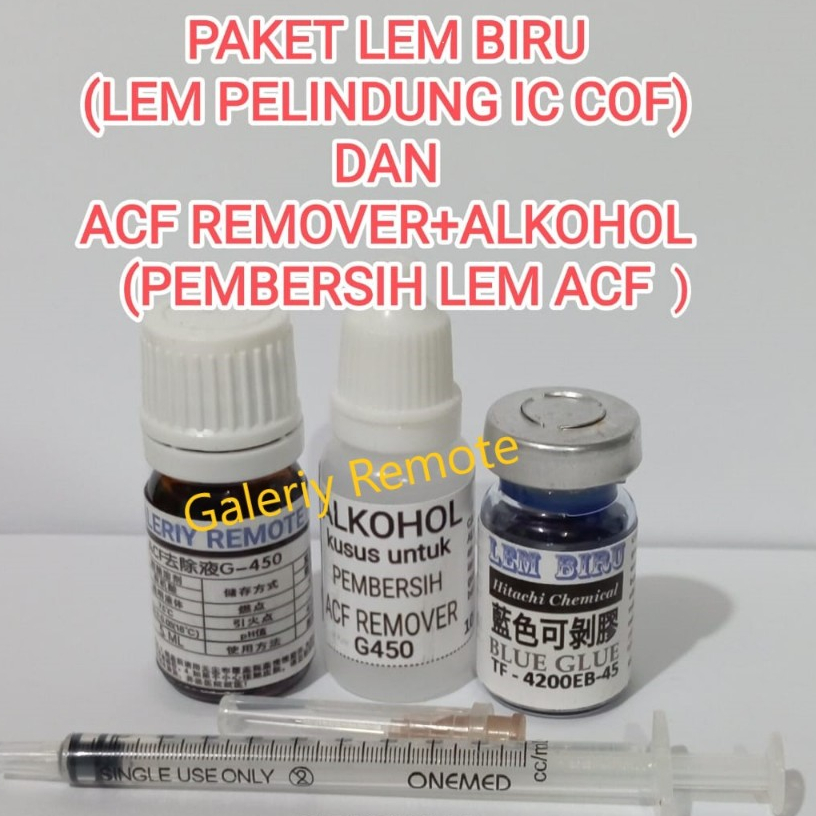 acf remover atau pembersih lem acf bonding + lem biru tf 42000 sesuai varian / lem pelindung cof / l