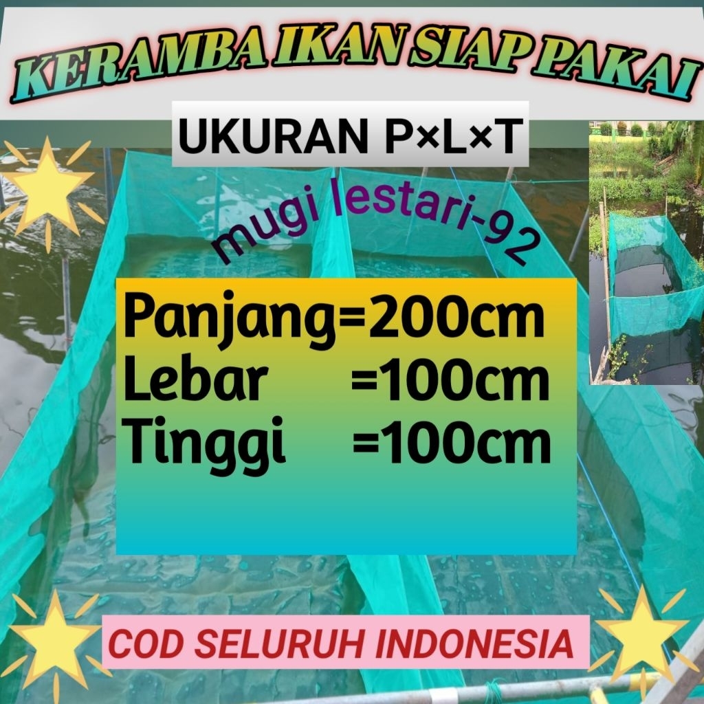 hapa ikan/keramba Ikan 2×1×1