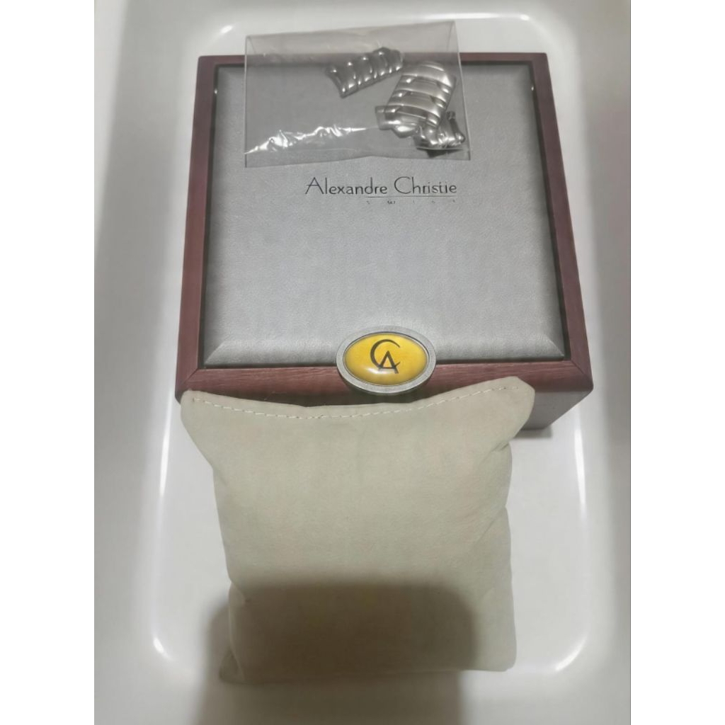 Box kayu jam tangan Alexandre Christie + potongan rantai jam tangan nya cwo cwe/ bisa bantal.