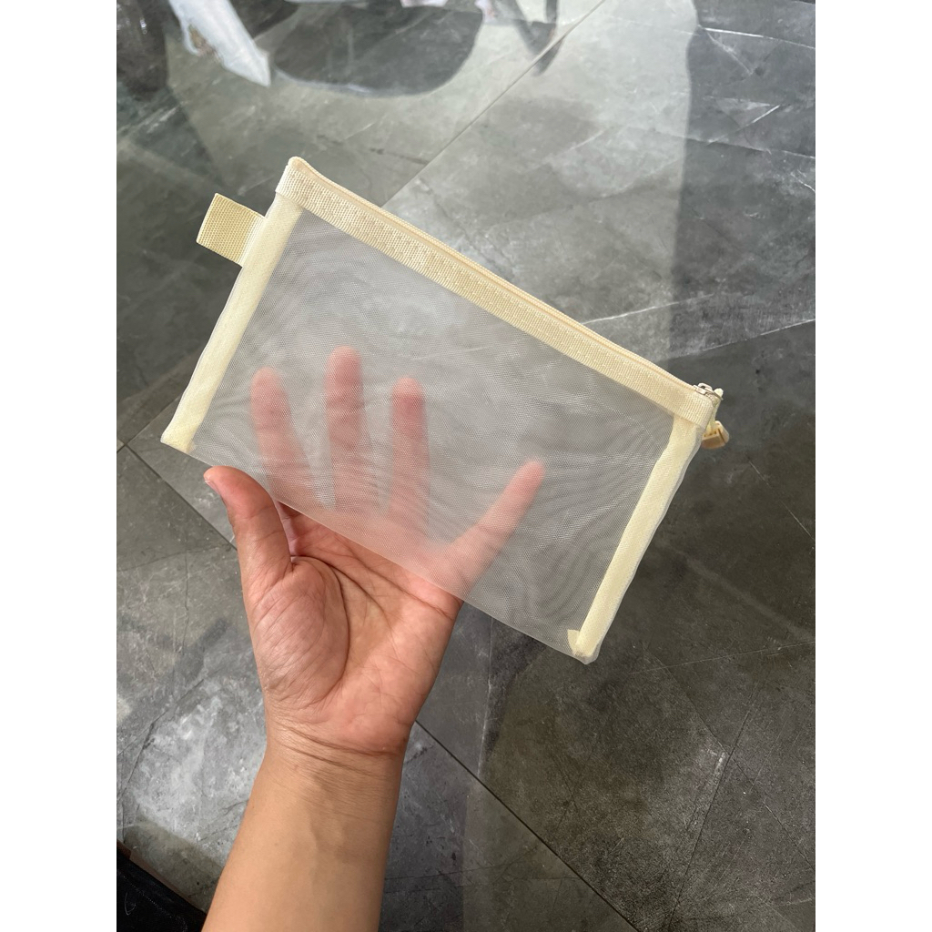 Pouch Jaring Serbaguna Tas Makeup Kotak Pensil Jaring