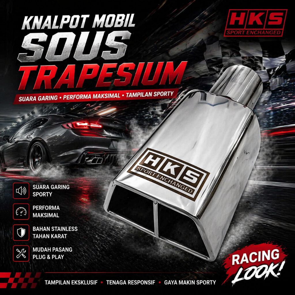 Knalpot Mobil HKS Suos Trapesium PNP Mobil Bensin Solar l300