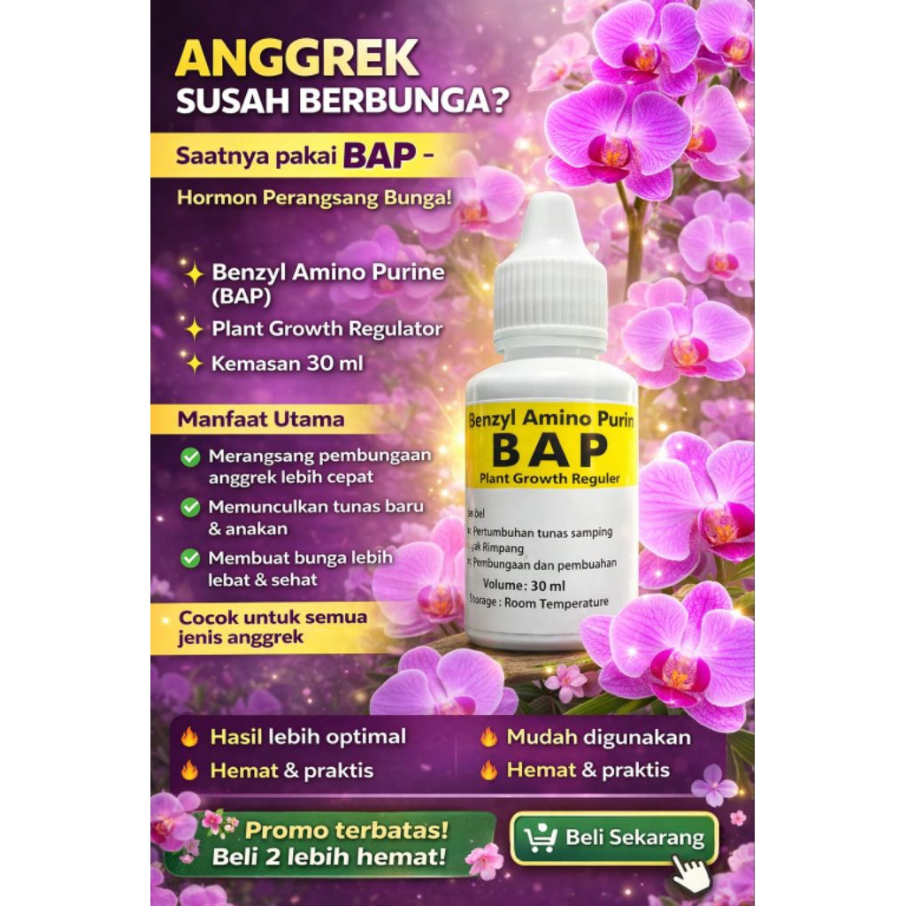 "PROMO HORMON ANGGREK 6BAP" (Perangsang Tunas & Pembungaan Anggrek)