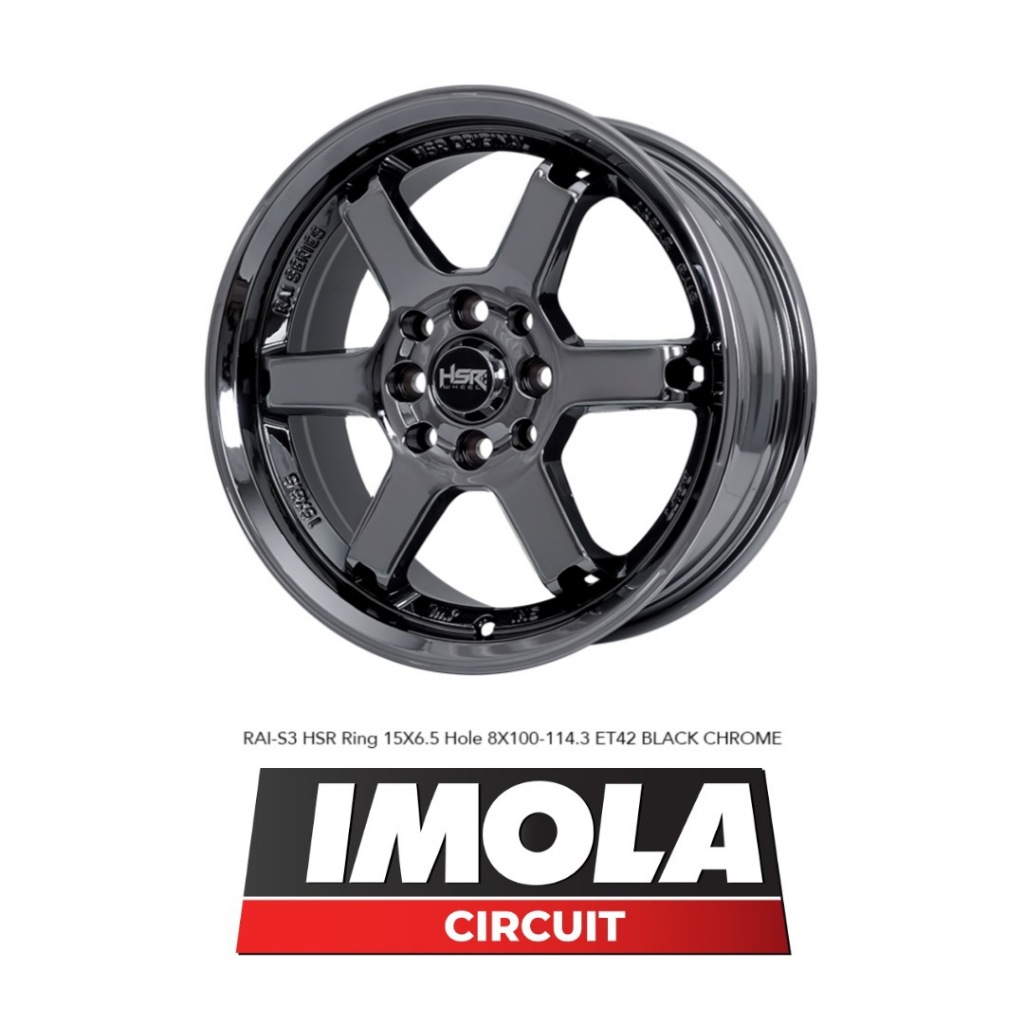 Velg Mobil ring 15 HSR RAI S3 buat Mobilio Jazz Brio Warna Black Chrome