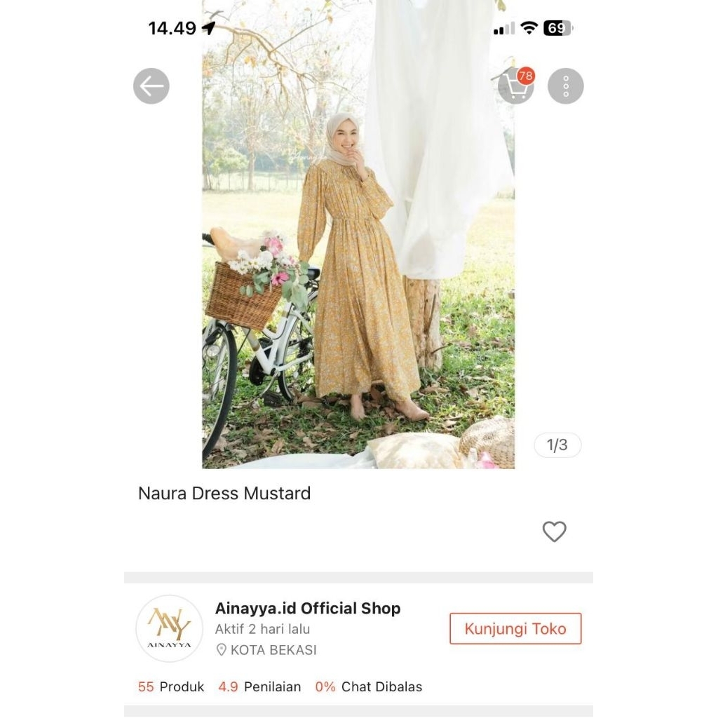 AINAYYA naura dress mustard PRELOVED