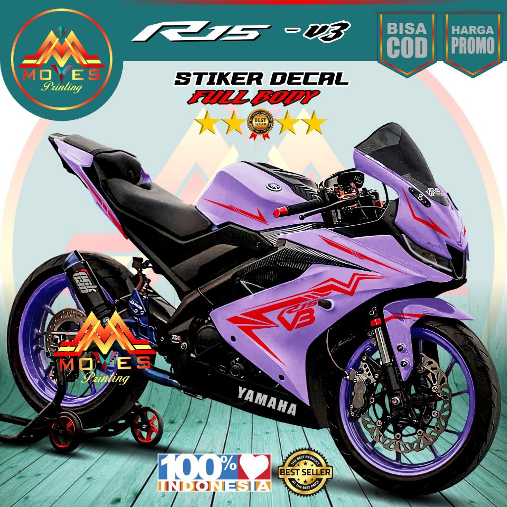 terbaru, decal stiker full body yamaha r15 v3 stiker variasi r15 v3