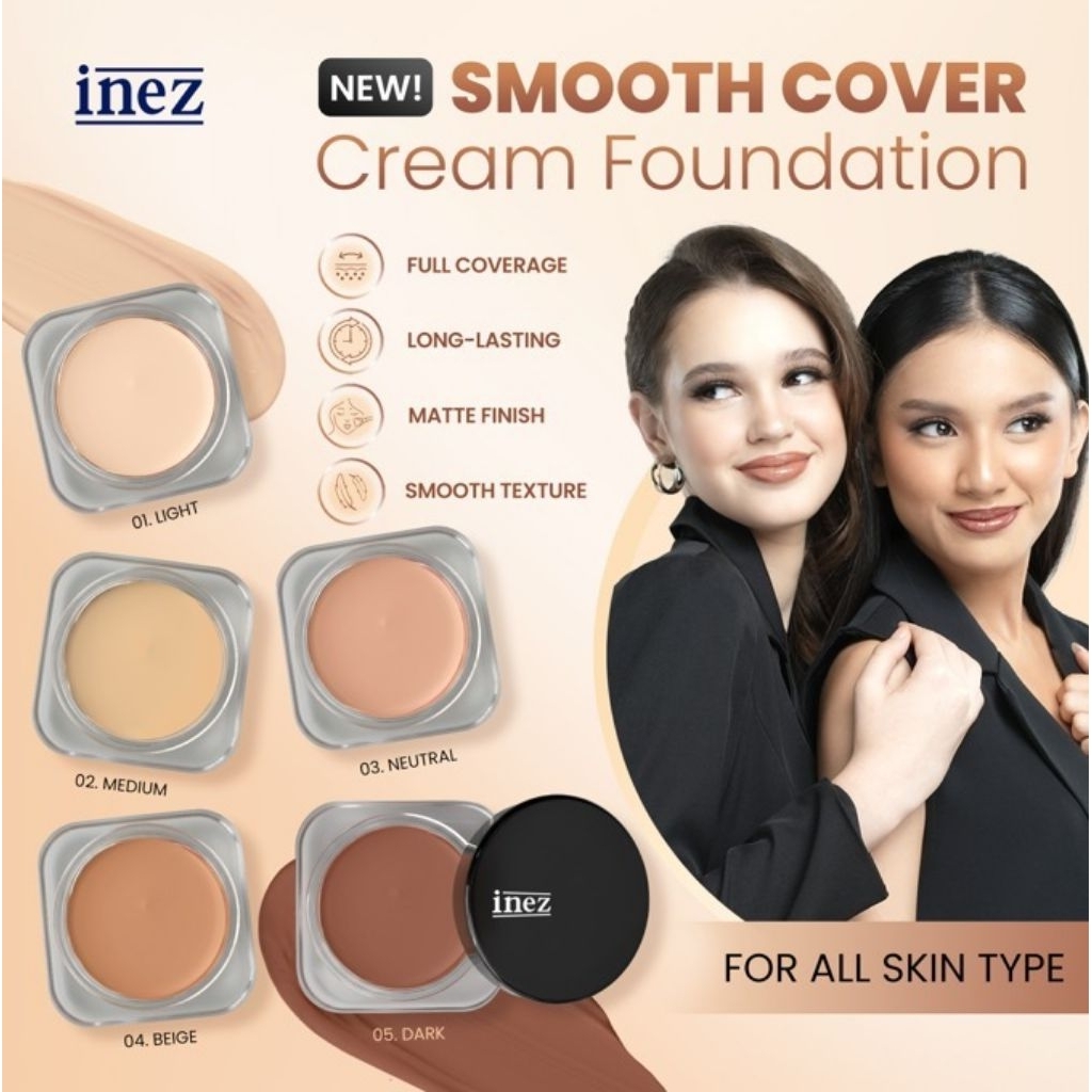 Inez Smooth Cover Foundation/creamy foundation/alas bedak