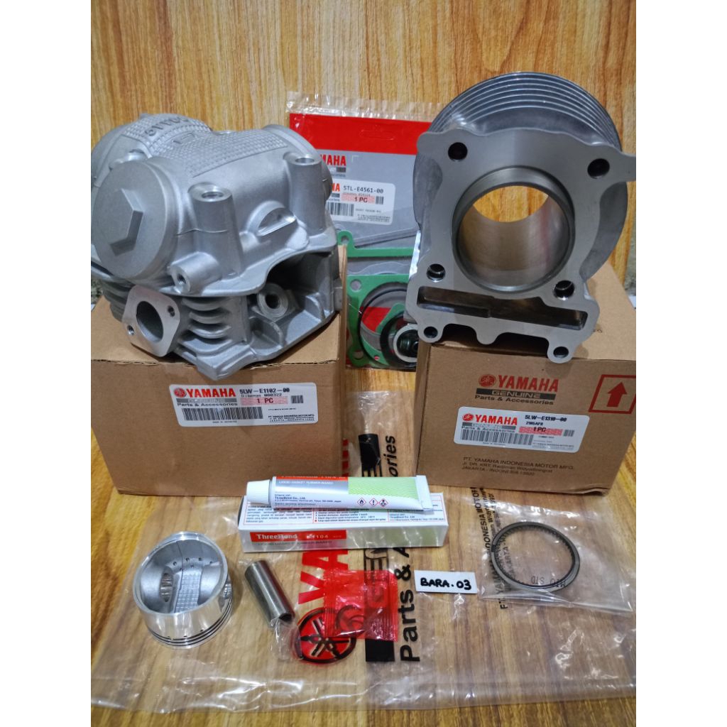 paket bore up lengkap (blok seher plus blok head) untuk seri motor matic Yamaha bermesin 115cc karbu