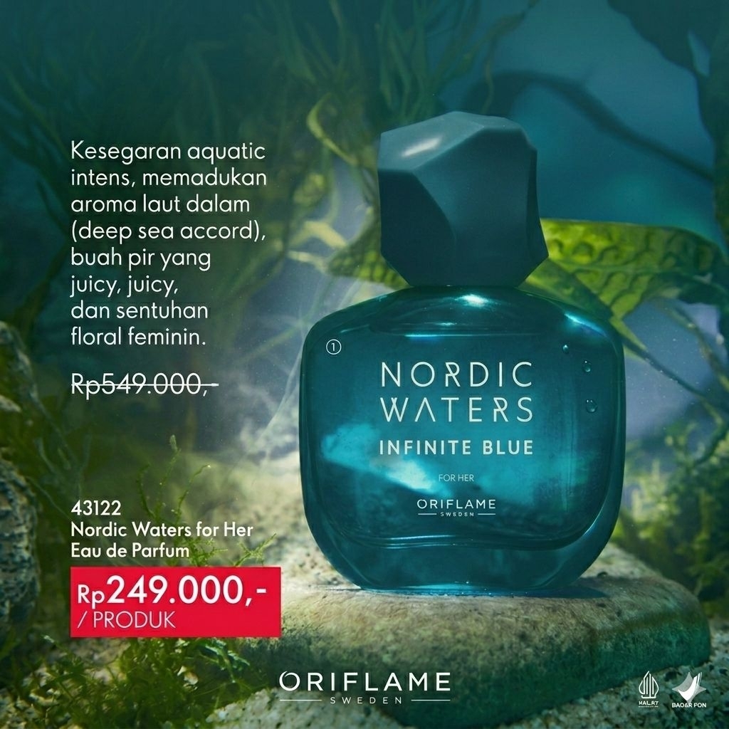 Nordic Waters Infinite Blue For Her Parfum Wanita Oriflame