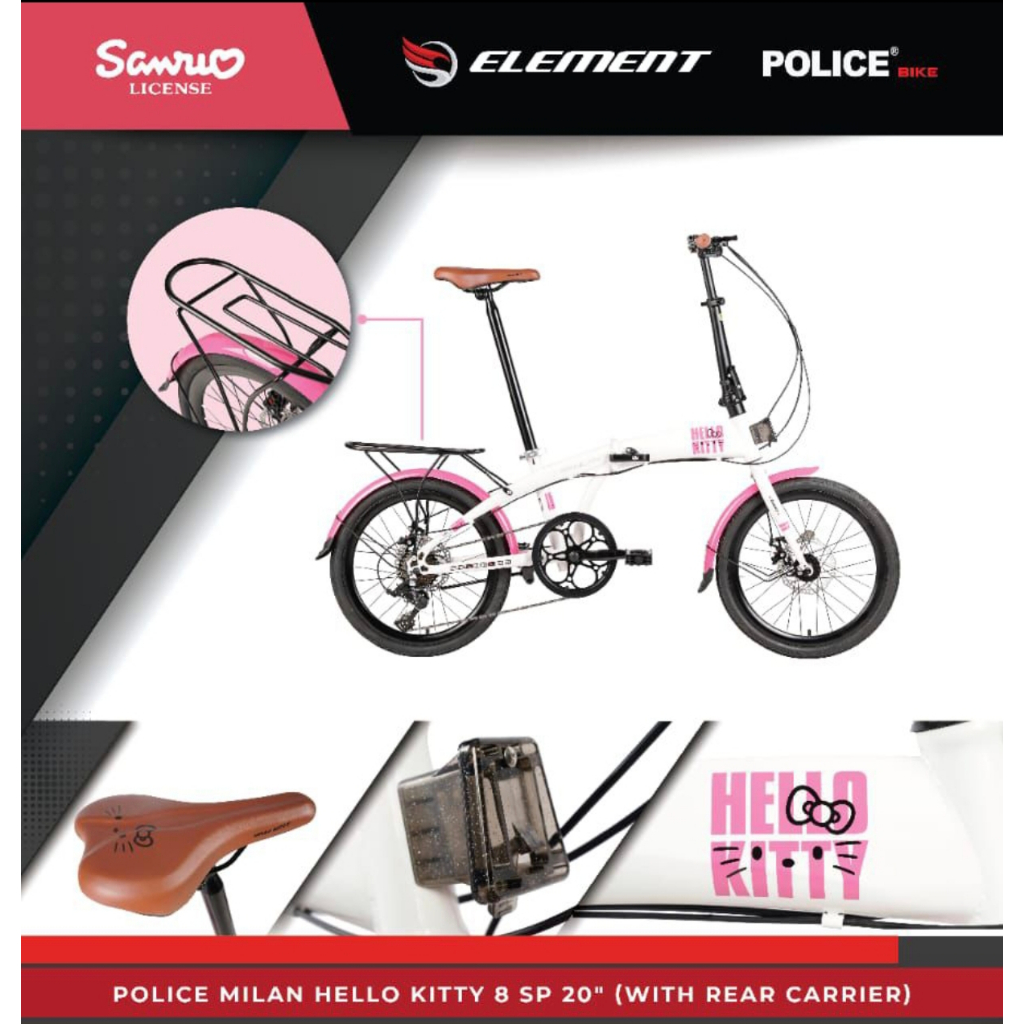 SEPEDA LIPAT 20 INCH ELEMENT POLICE MILAN 8 SPEED FOLDING BIKE
