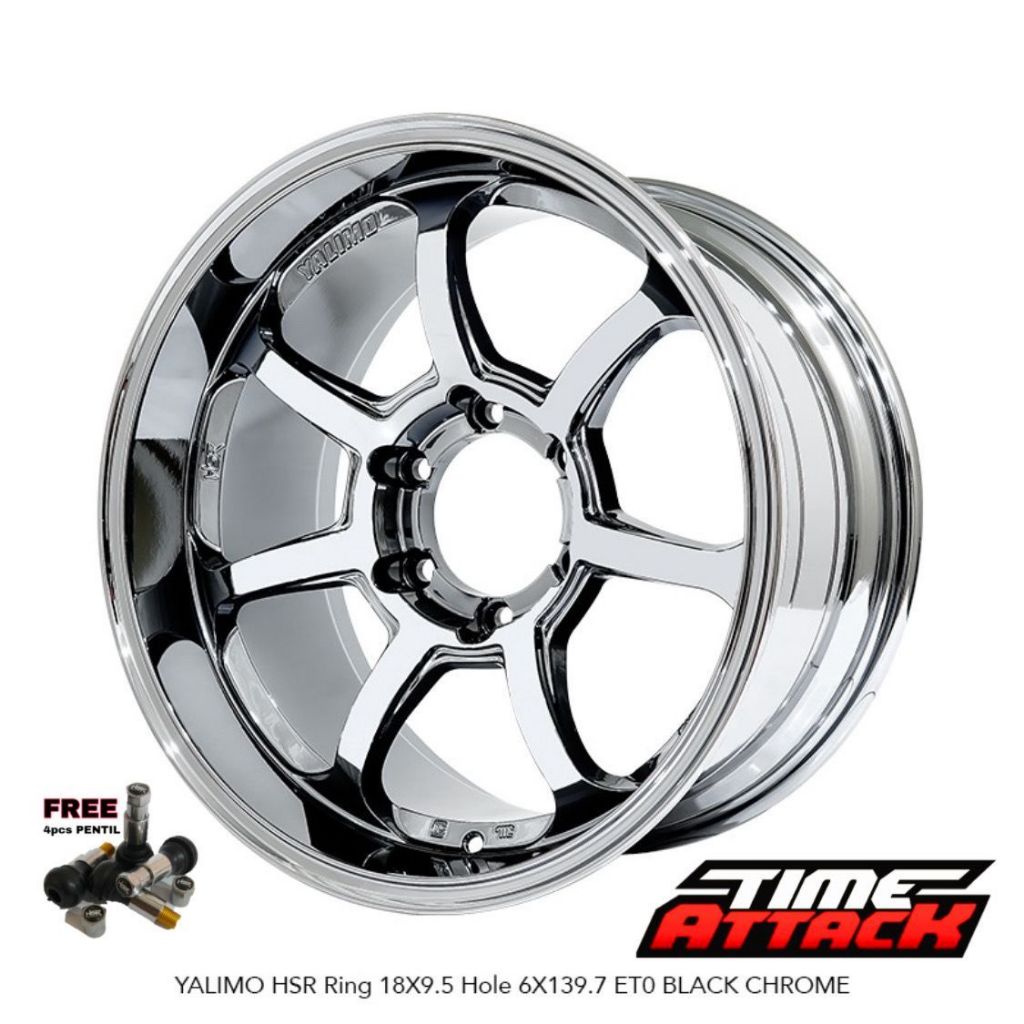 Velg Mobil Fortuner R18 HSR Wheel Yalimo Black Chrome Velg HSR Ring 18