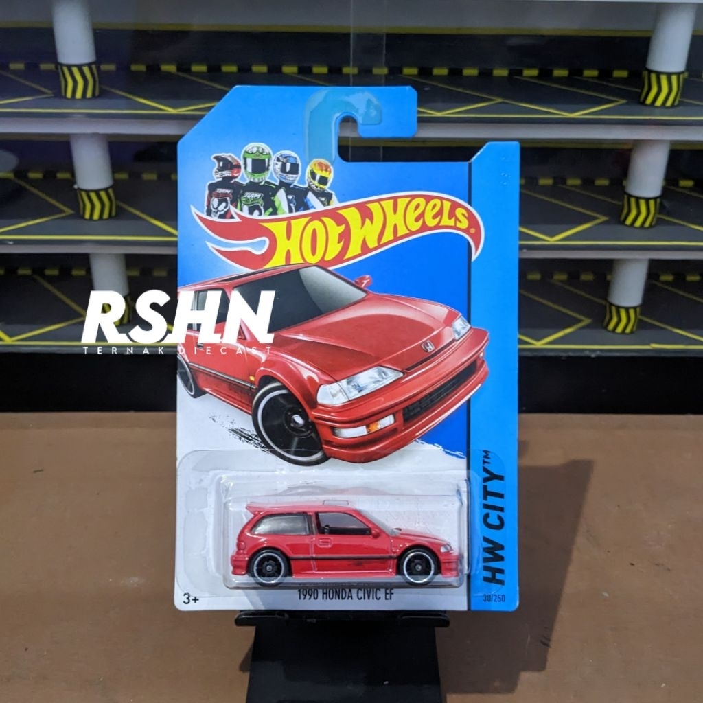 Hot Wheels 1990 Honda Civic EF Merah