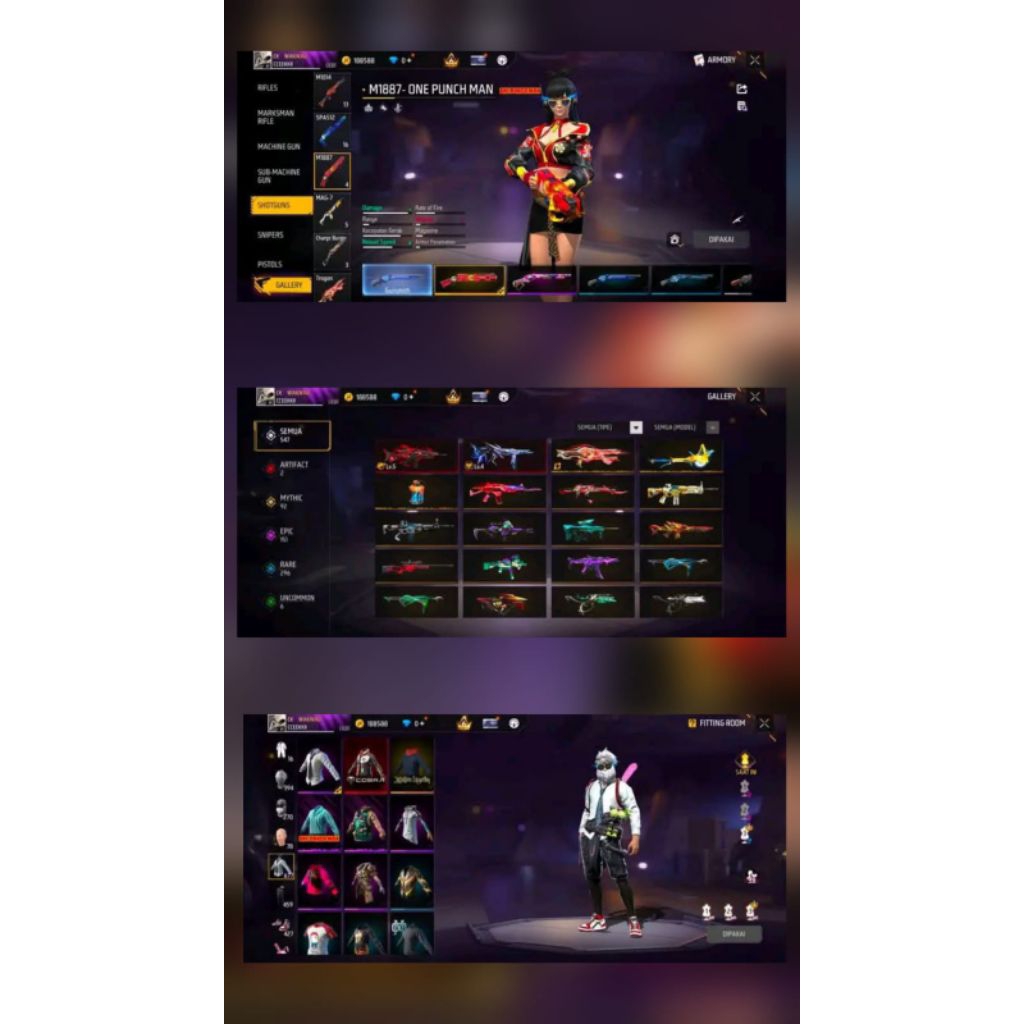 Jual Murah Akun FreeFire asli Aman dipercaya lengkap