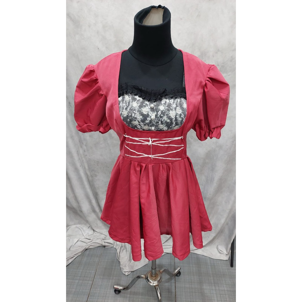 Dress lolita tangan balon warna inner dan dress