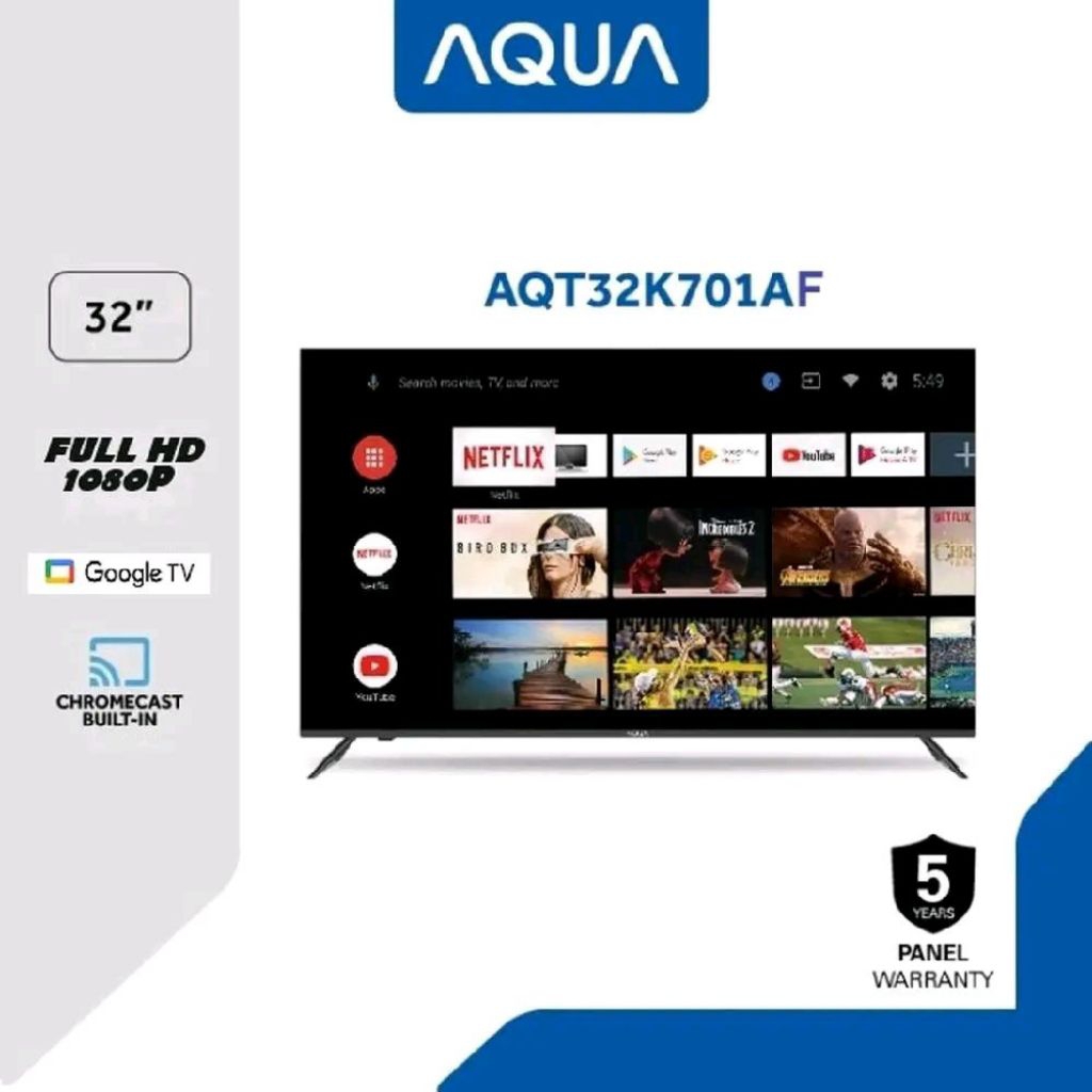 LED Google TV FHD AQUA 32" AQT-32K701AF | 32 inch in Smart Android AQT32K701AF