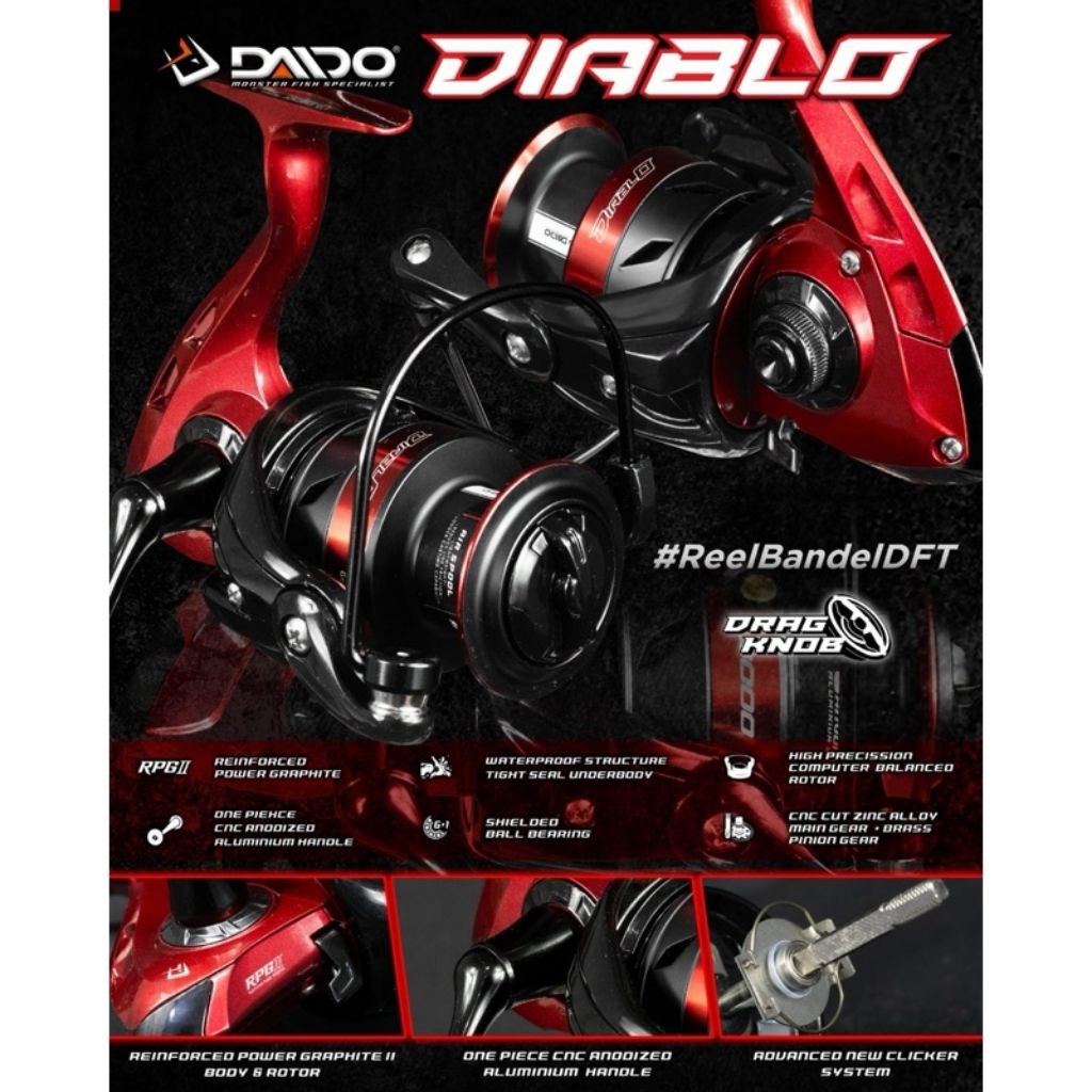 Reel DAIDO DIABLO Power Handle 1000-6000 Mancing Laut