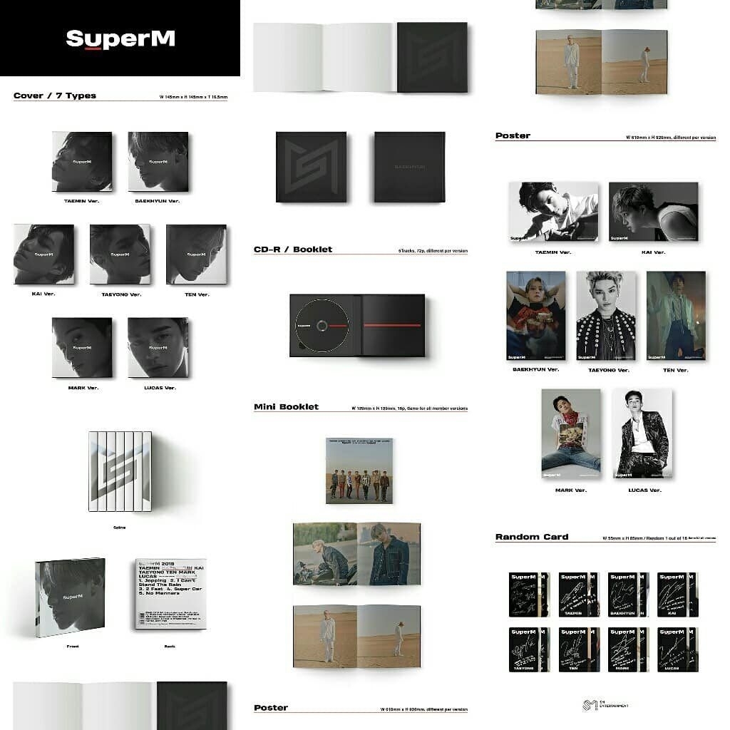 Album superm 1st mini album jopping cover kai mark taemin lucas ten baekhyun US.VER