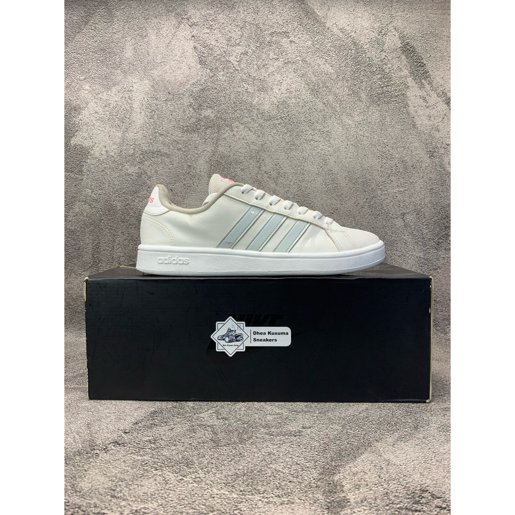Sepatu Second Casual  Adidas Neo Grand Court Base Tennis ‘Gym White’  Size 40 insole 25 cm Original 