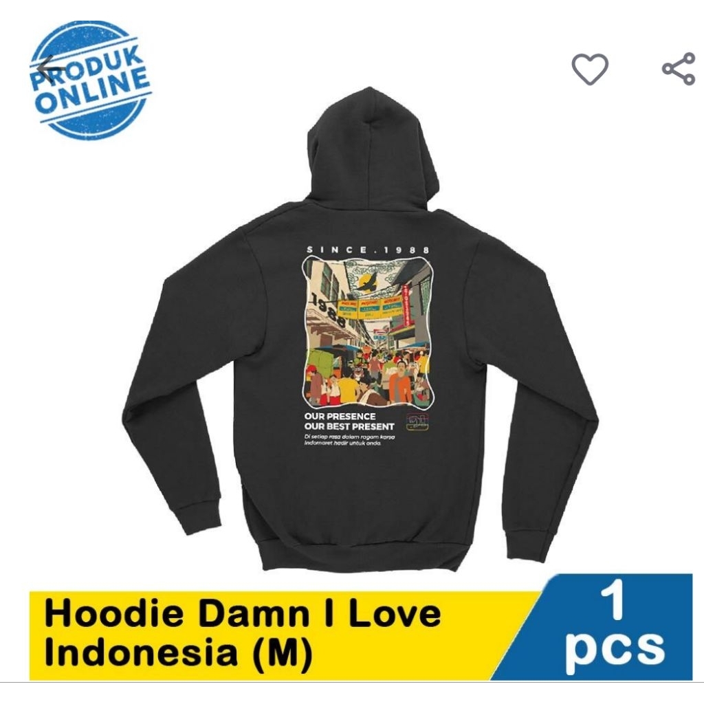Hoodie DAMN I Love Indonesia X indomaret