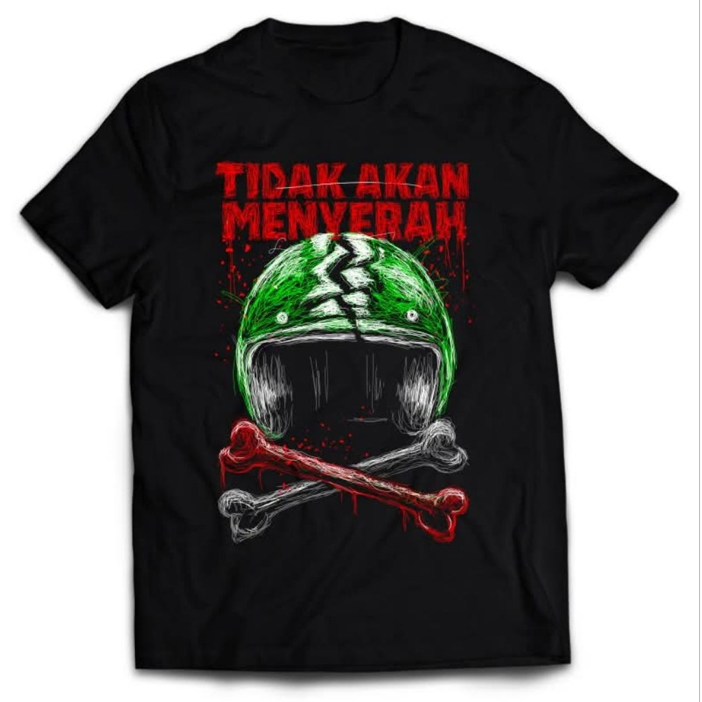 Kaos Ojol Keren Gojek/Grab Tidak Akan Menyerah Cotton Combed 30s Adem Menyerap Keringat