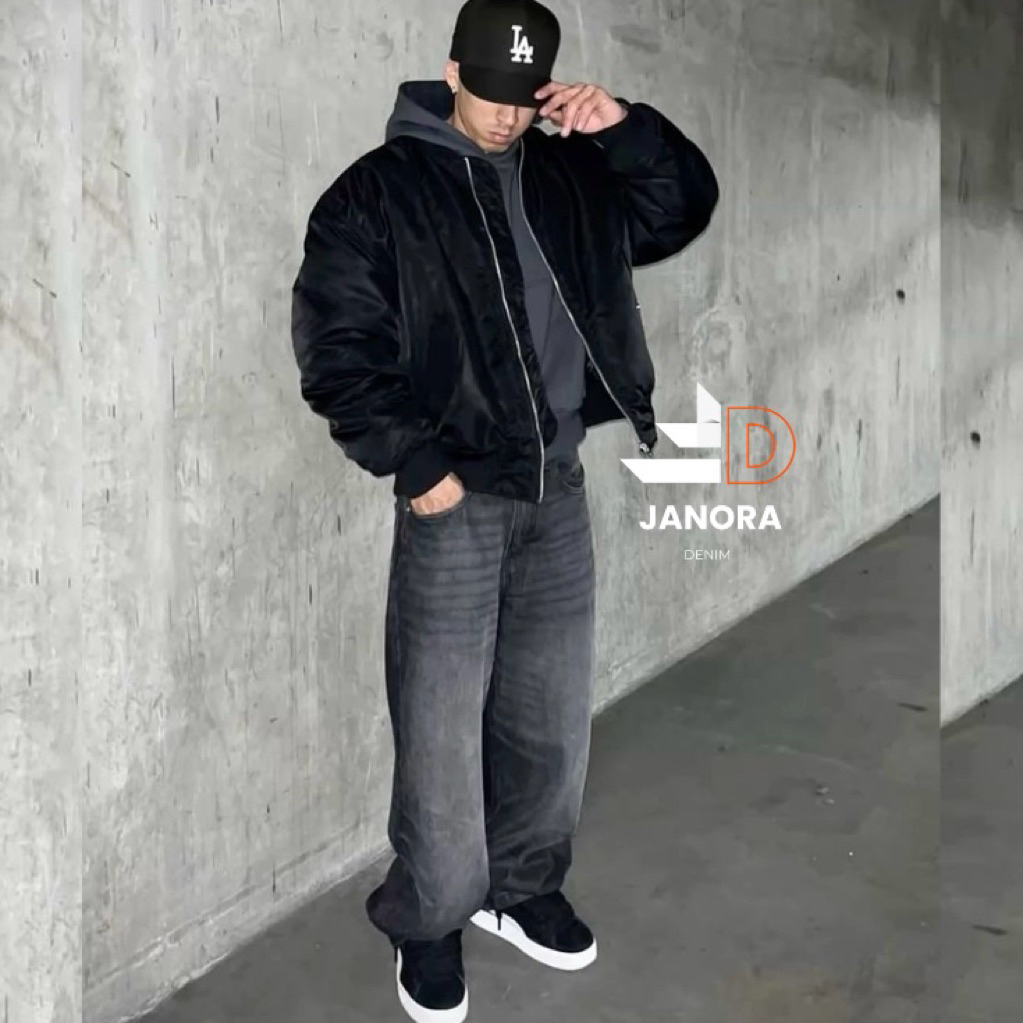 Celana Panjang Pria (UNISEX) Washed Loose Fit Baggy Jeans Pria Gombrong KOREAN STRAIGHT JEANS