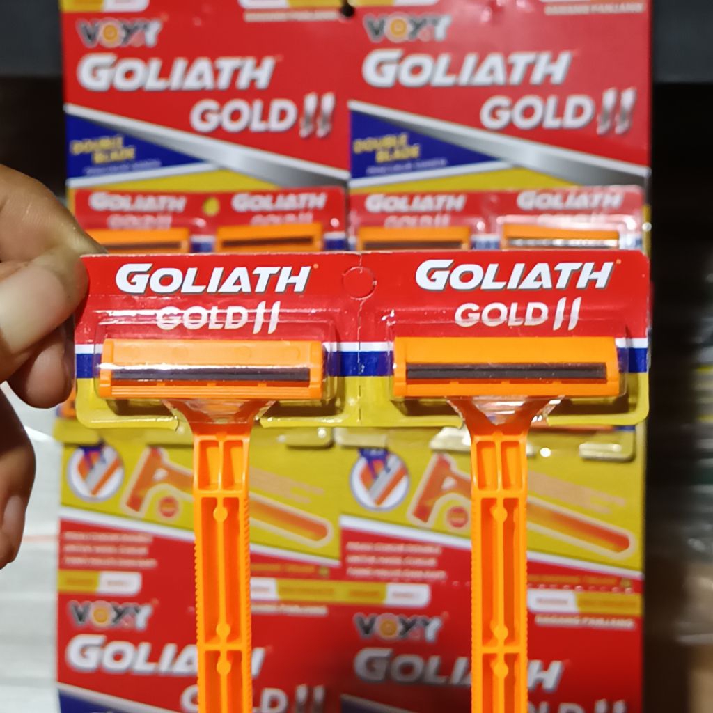Goliath Gold 2 Pencukur Ganda / Cukur Kumis Jenggot Goliath Gold 24 Pcs