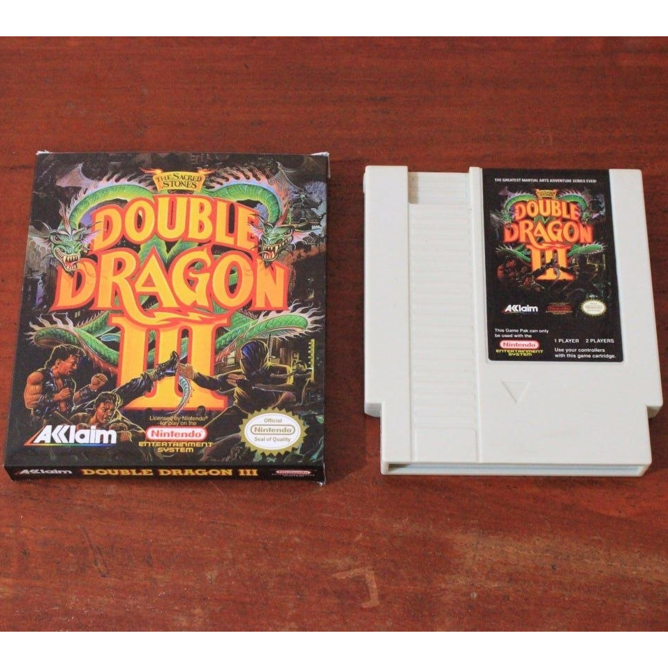 Kaset Nintendo NES 8 Bit 72 Pin Double Dragon 3 Boxed Refurbished Tested Hidup Nyala Normal