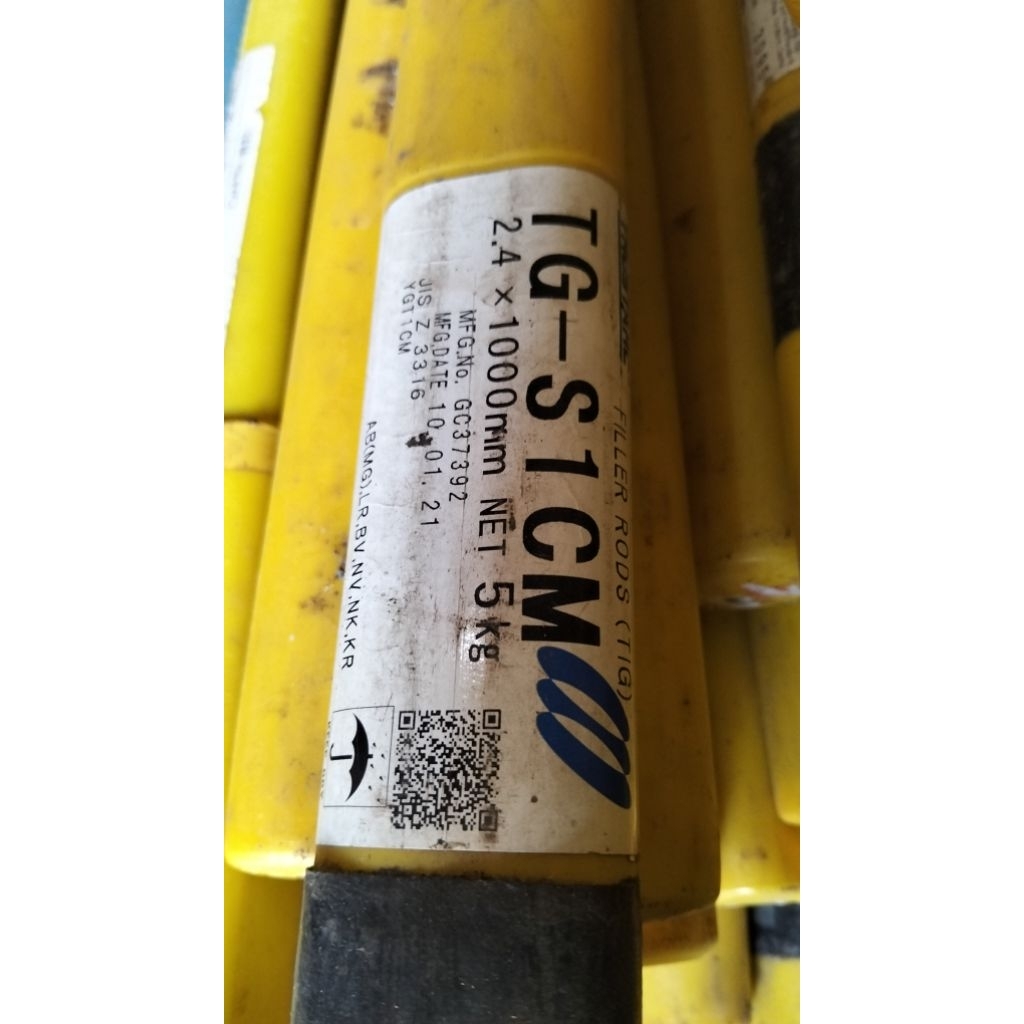 KAWAT LAS TIG TG-S1CM KOBE STEEL Size. 2.4x1000MM ER80S-G Harga 1kg