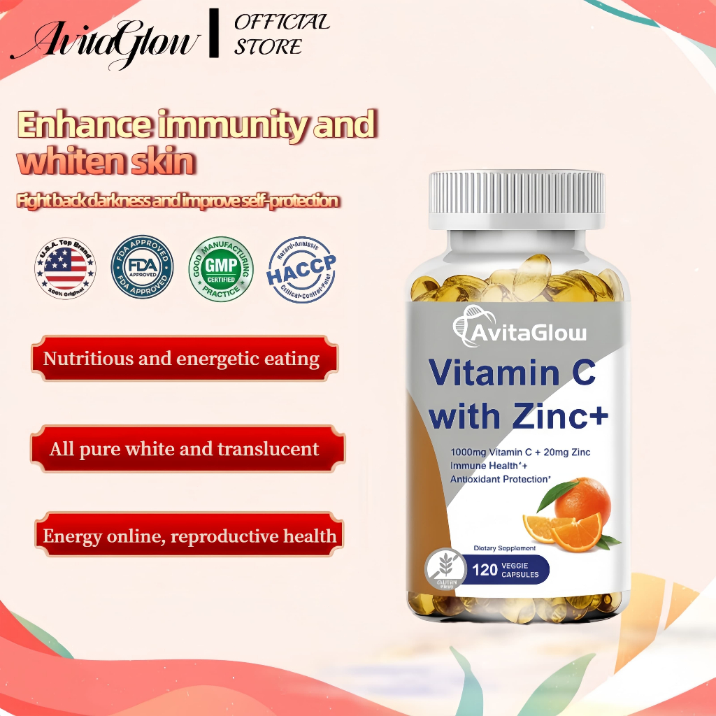 BEWORTHS Kapsul Vitamin C + Zinc Komplek | 1000mg Vitamin C & 20mg Zinc untuk Dukungan Imun, Antioks