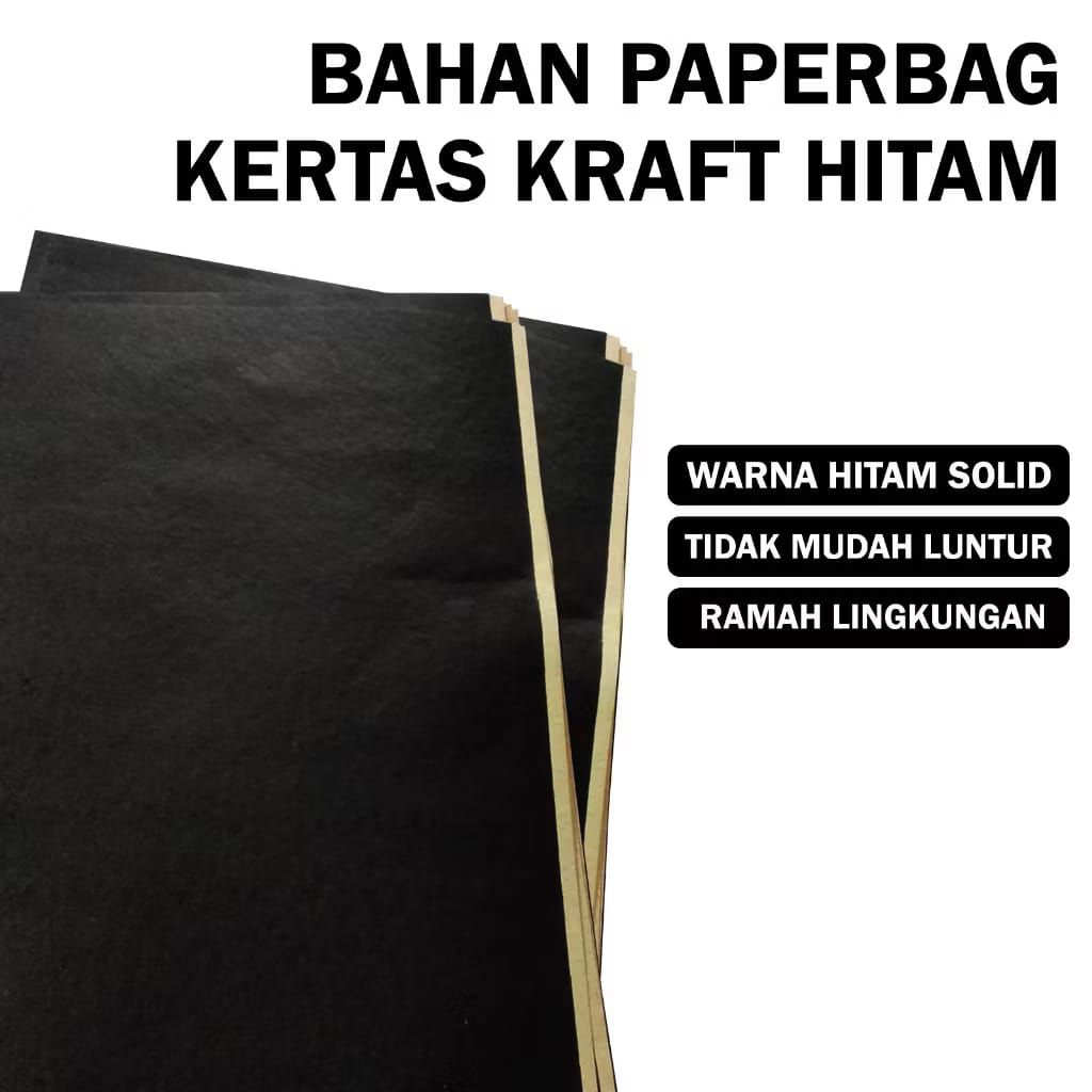 Bahan Paperbag | Kertas kraft Hitam Lembaran | 150 gsm | 1kg