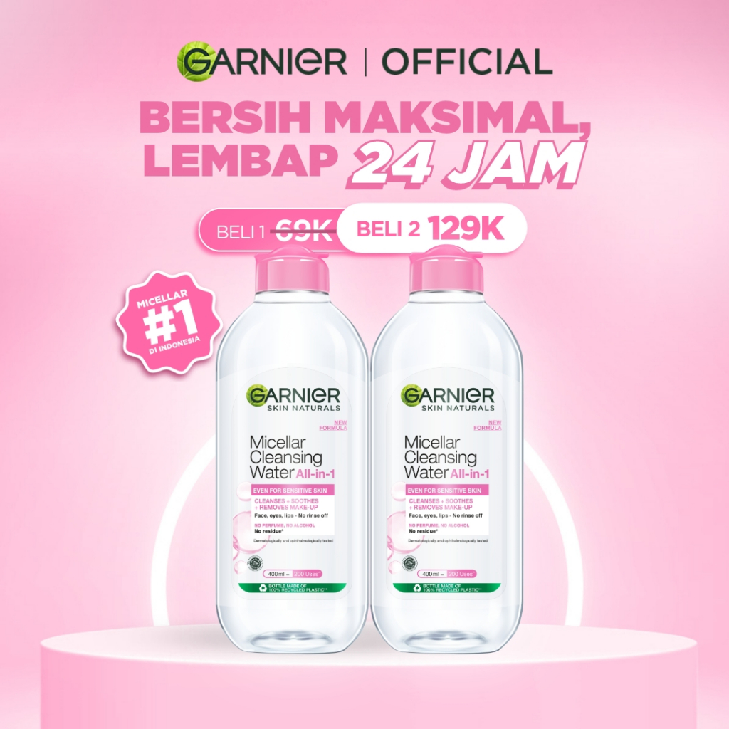 [6.6 HOT SALE] GARNIER Micellar Water 400ml ISI 2 dan Paket Skincare Komplit - Micellar Water 400ml 