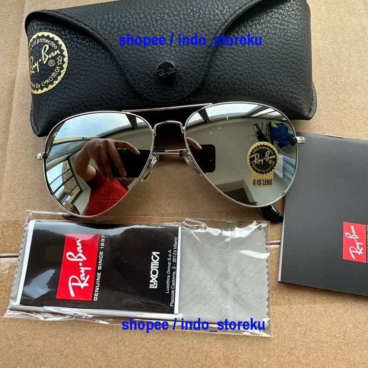 KACAMATA RAY-BAN AVIATOR LARGE METAL RB3025 SILVER