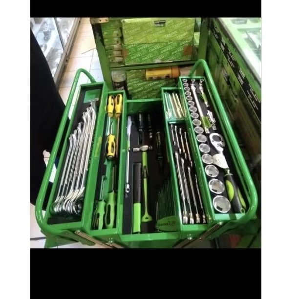 mekanik tool set 66 pcs TEKIRO mechanic tools set - Hijau - BOX ORI