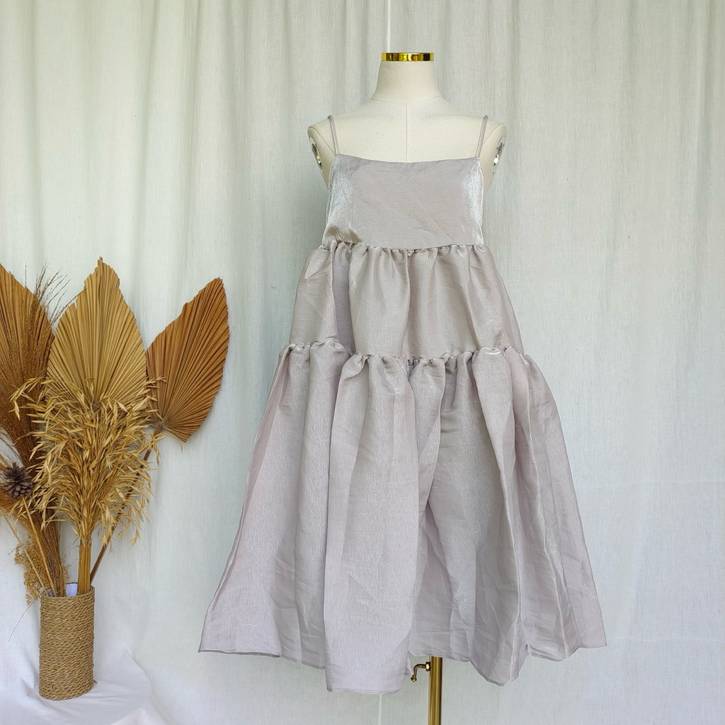 Silver Organza Sweet Party Dress