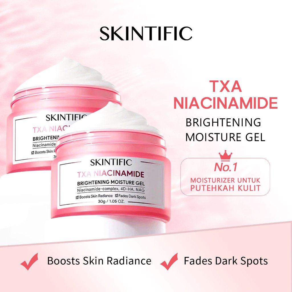 [2 Pcs] Skintific  TXA Niacinamide Brightening Cream Moisture Gel 30g - Perbaiki Warna Kulit