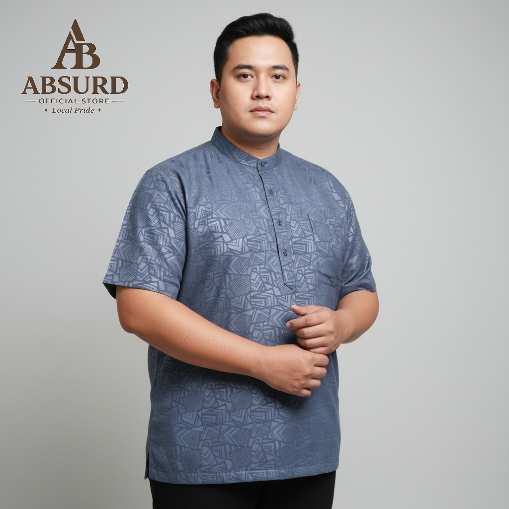 Koko Kurta Lengan Pendek Embos Premium Jumbo Kurta Besar