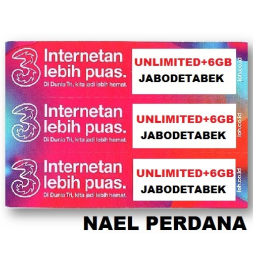 VOUCHER TRI UNLIMITED 6GB JABODETABEK
