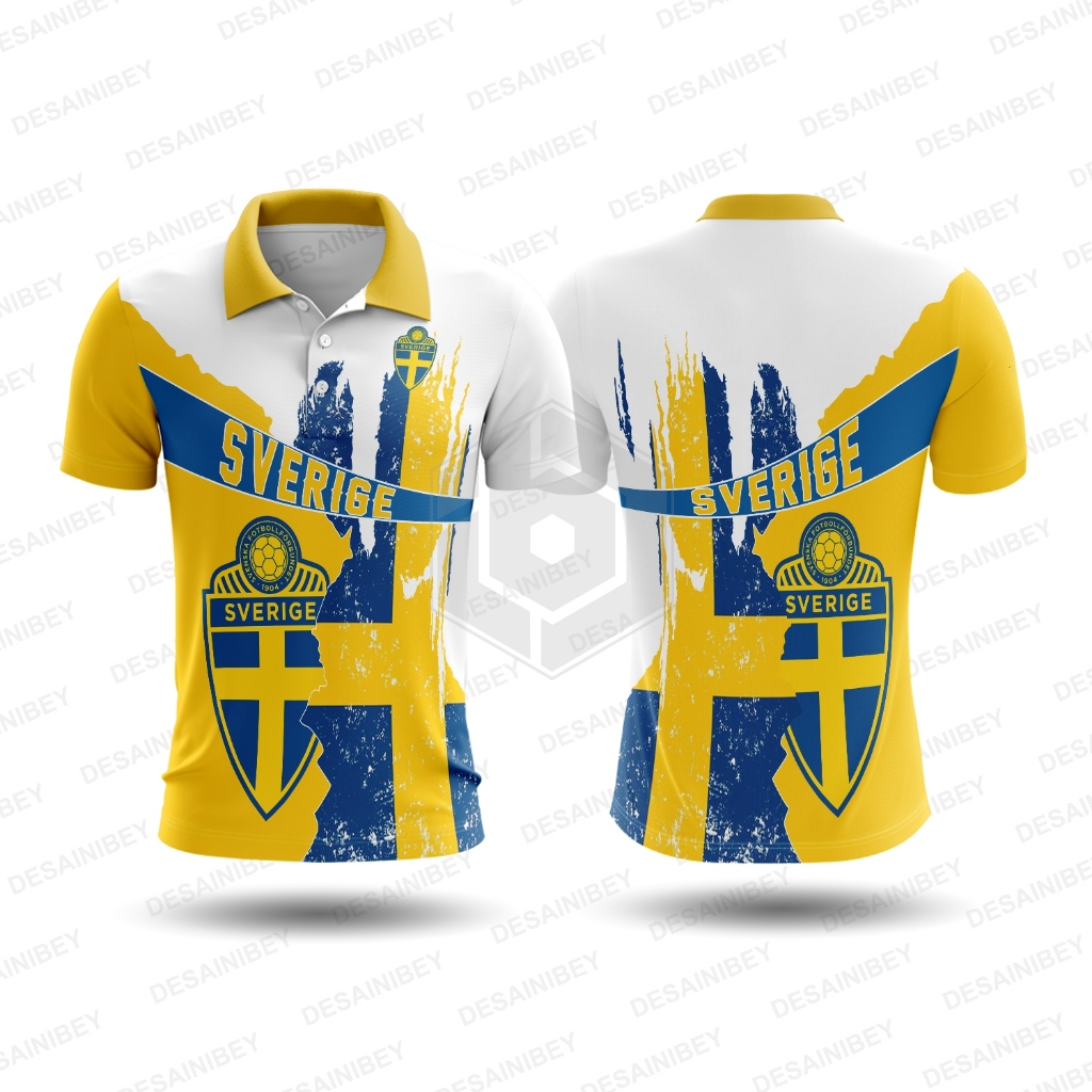 Baju Jersey Wangki Piala Dunia 2026 Swedia / Kaos Swedia Printing Art01
