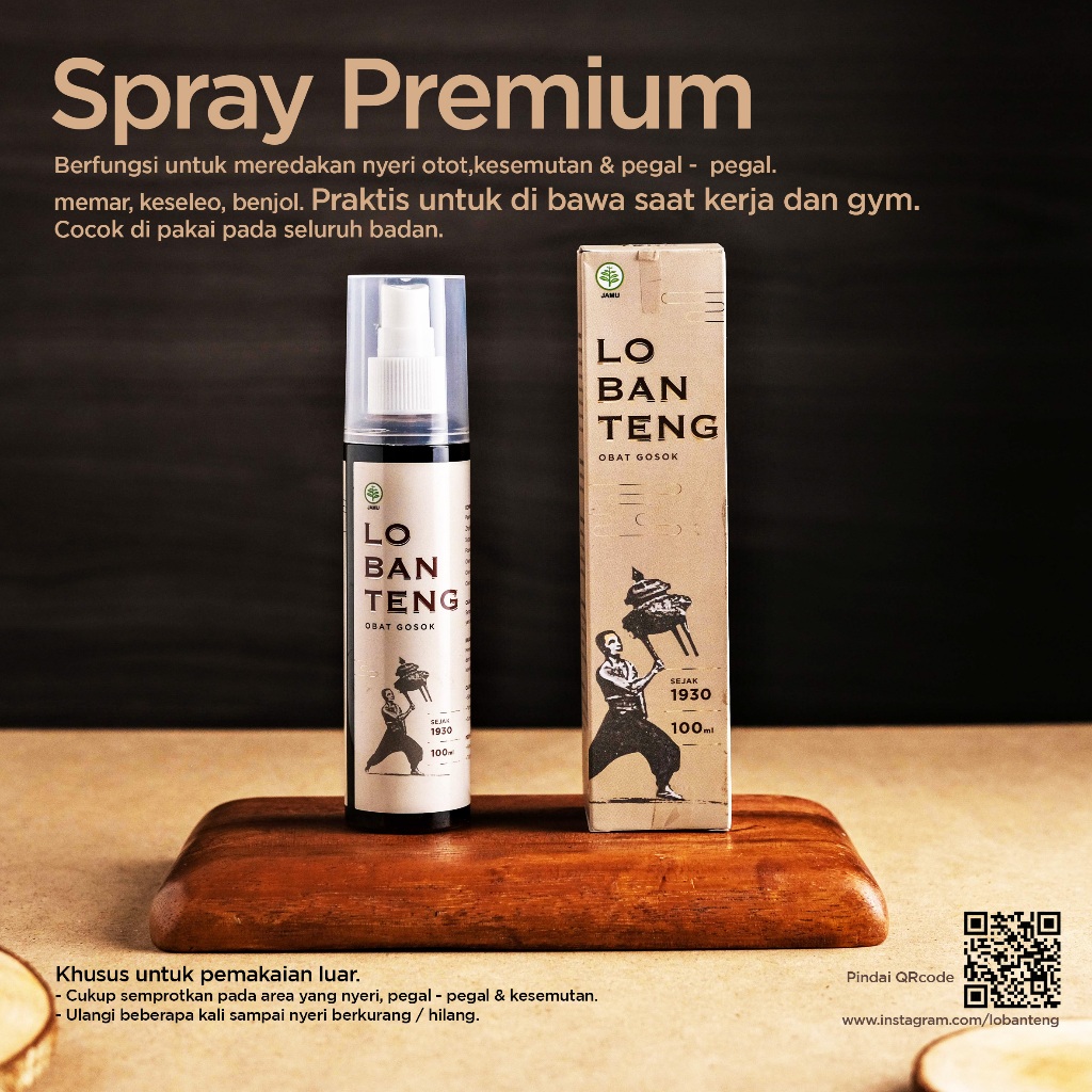 Arak Gosok Lo Ban Teng (Premium) Spray 100ml Original