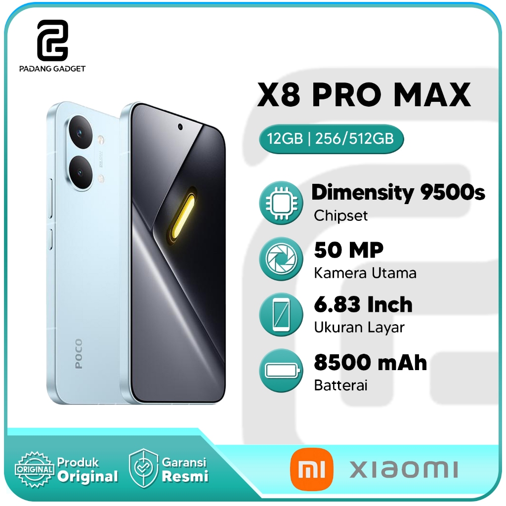 Xiaomi Poco X8 Promax 12/512GB Hp Gaming Baru Segel Garansi Resmi