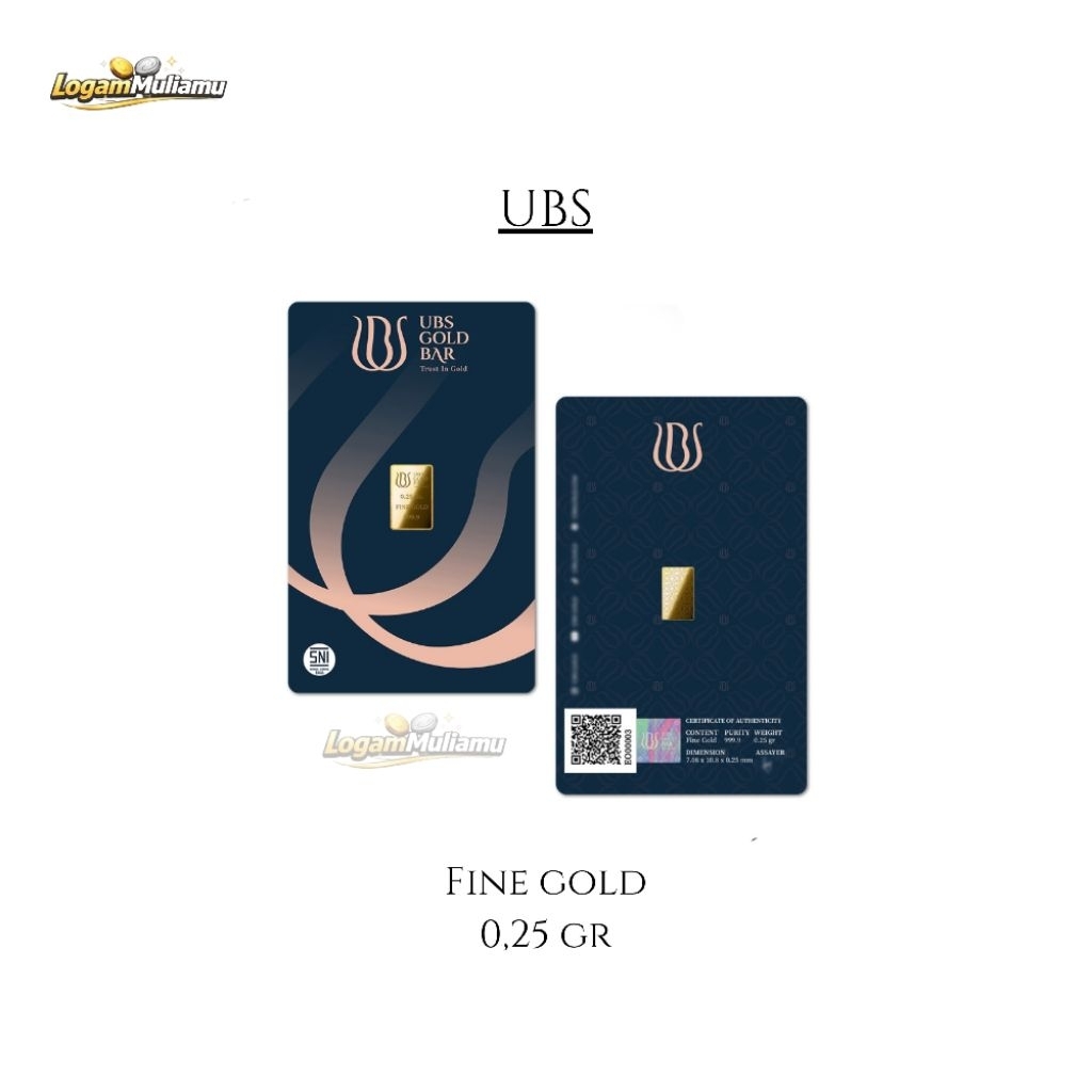 UBS GOLD logam mulia 0,25gr