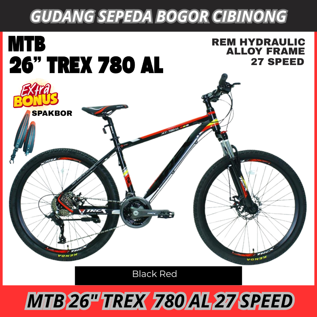 Sepeda MTB 26 TREX XT-780 AL 27 Speed ALLOY FRAME