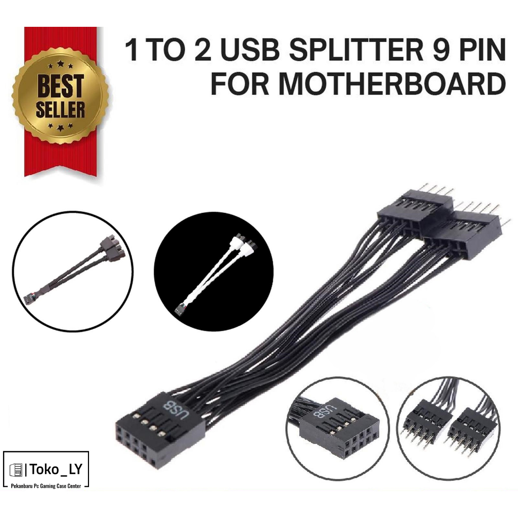 Usb 9pin splitter front header extension cabang 9 pin extender hub - STANDARD
