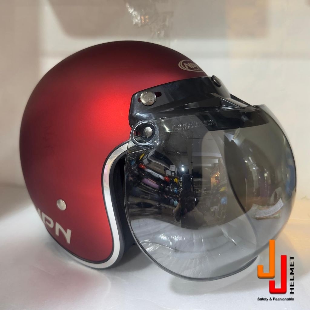 Helm NPN Bogo Solid / Polos (Lis Chrome)