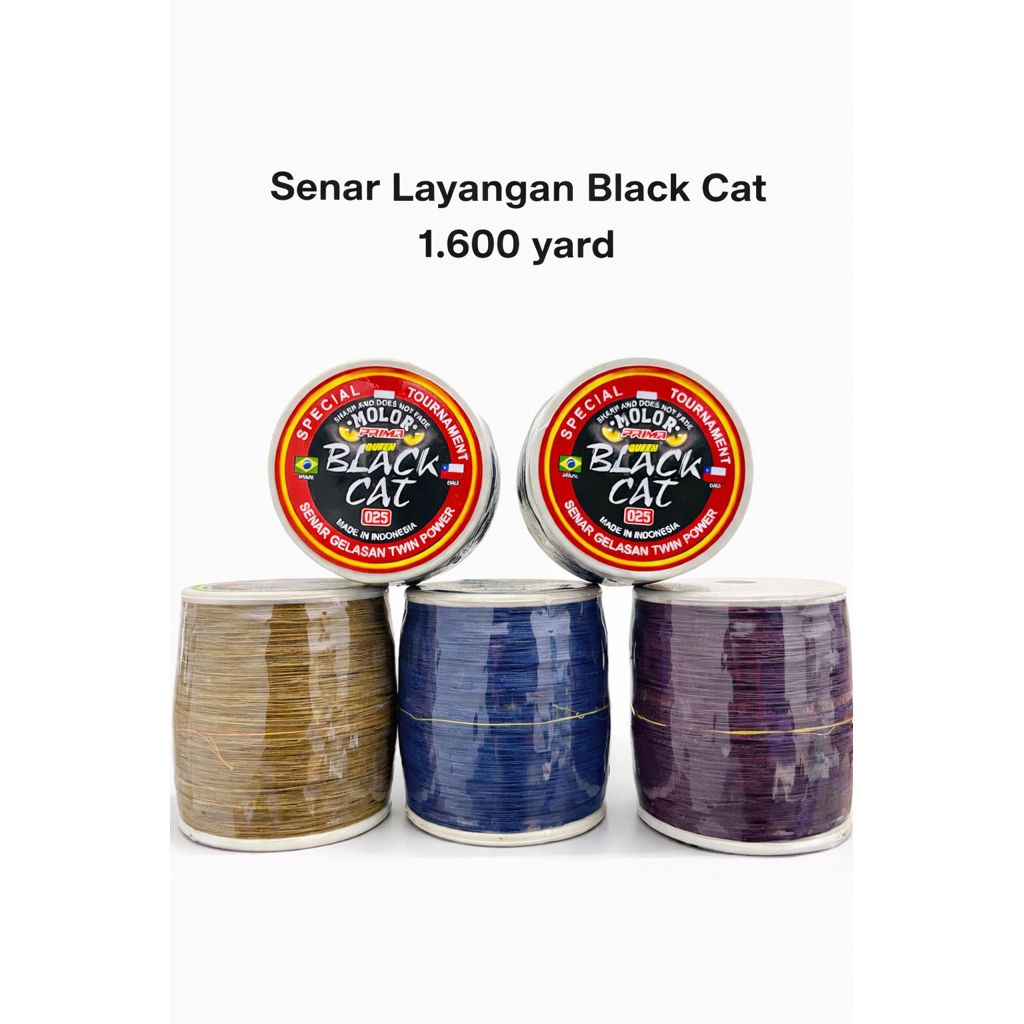 Senar Layangan 1.600 yard Black Cat (1.400 meter) / Gelasan Senar / Senar Gilas